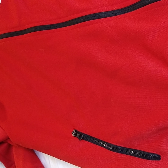 Nike Swoosh Men's médium Red White Collared Full Zip Workout Track Jacket - Picture 11 of 11